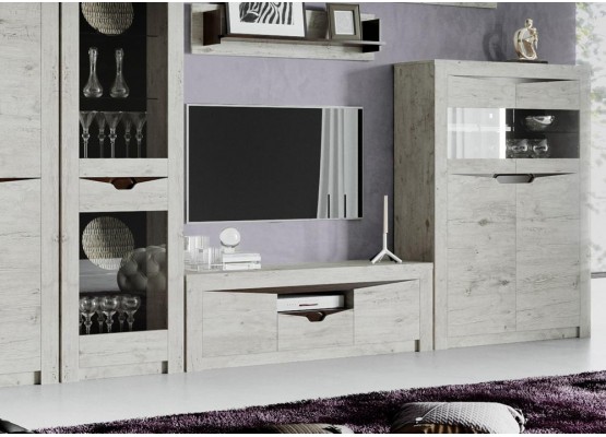 Тумба под ТВ с дверцами "Соренто" гостиная Дуб бонифаций, МебельГрад