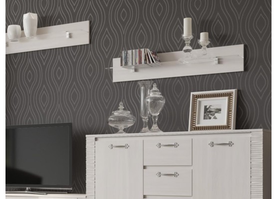 Полка "Элана" гостиная Бодега Белая, МебельГрад