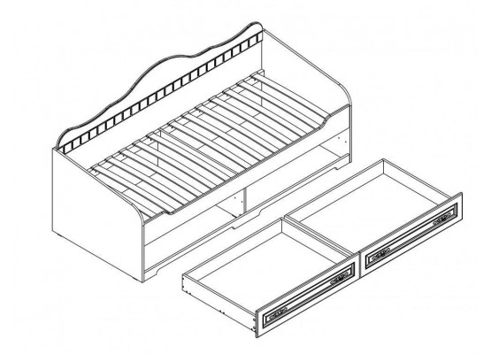 Кровать с ящиками "Прованс" детская, МебельГрад