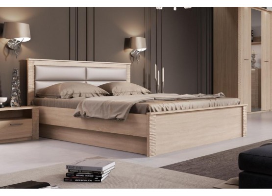 Кровать 1400 "Элана" спальня Дуб сонома, МебельГрад