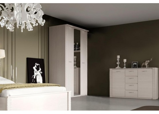 Шкаф трехдверный "Элана" спальня Бодега белая, МебельГрад