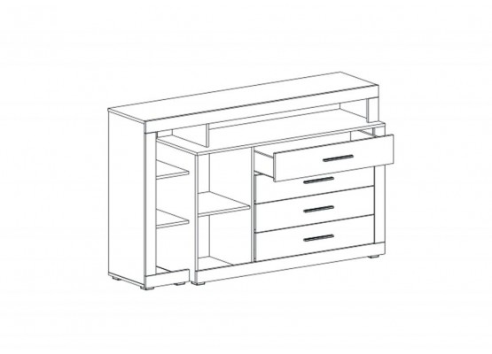 Тумба c дверцей и 4 ящиками спальня "Глазго", МебельГрад