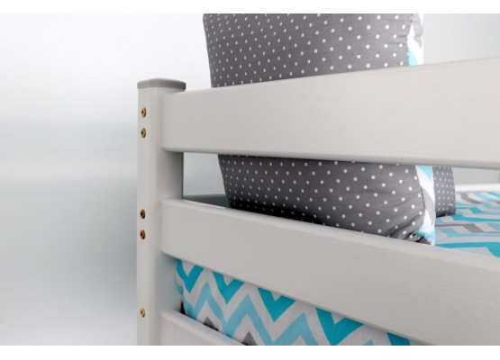 Кровать двухъярусная с наклонной лестницей "Адель" Белый полупрозрачный, МебельГрад