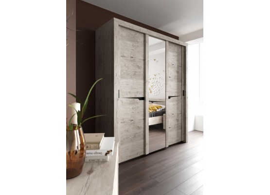 Шкаф 3 дв. с раздвижными дверями "Соренто" спальня Дуб бонифаций, МебельГрад