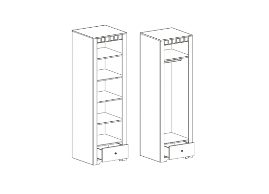 Шкаф однодверный платяной "Прованс" 590 спальня, МебельГрад