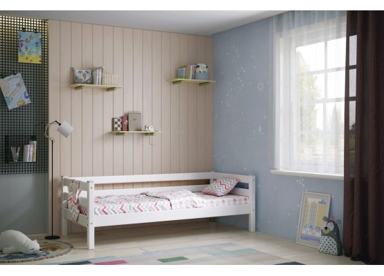 Вариант 2 Кровать "Соня" с задней защитой Белый, МебельГрад