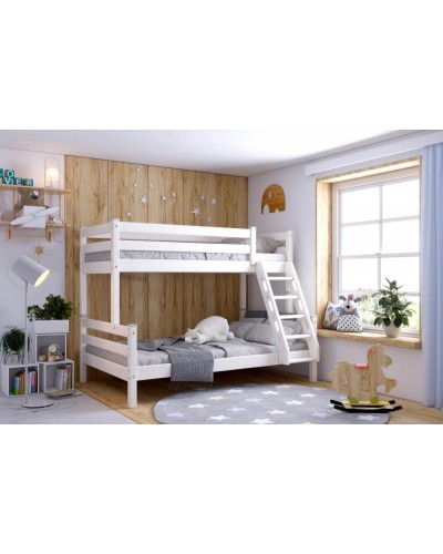 Кровать двухъярусная с наклонной лестницей "Адель" Белый полупрозрачный - 5