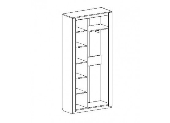Шкаф двухдверный "Элана" гостиная Бодега белая, МебельГрад