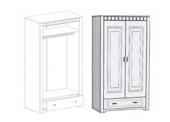 Шкаф 2 дв. "Прованс" спальня, МебельГрад