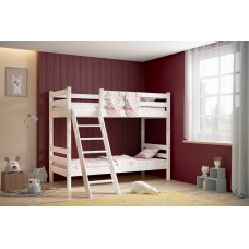Вариант 10 Двухъярусная кровать "Соня" с наклонной лестницей Белый