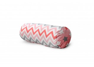 Подушка-валик Зигзаг коралловый / Пряники коралловый