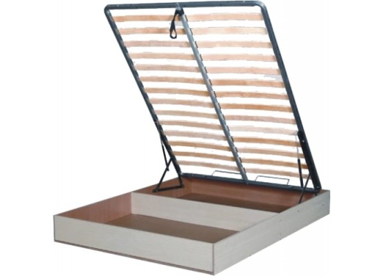 Бельевой ящик с кроватным основанием и подъемным механизмом 1600 Бодега белая, МебельГрад