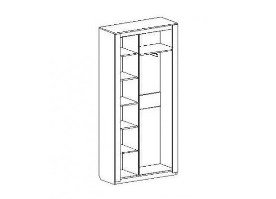 Шкаф двухдверный "Элана" гостиная Дуб сонома, МебельГрад