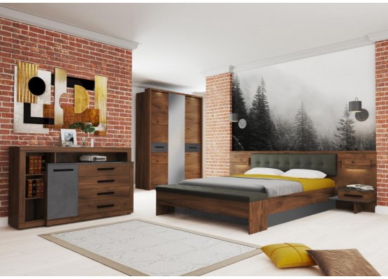 Шкаф с раздвижными дверями с обрамлением "Глазго" спальня, МебельГрад