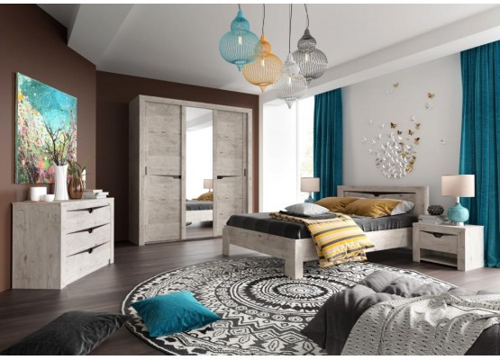 Шкаф 3 дв. с раздвижными дверями "Соренто" спальня Дуб бонифаций, МебельГрад