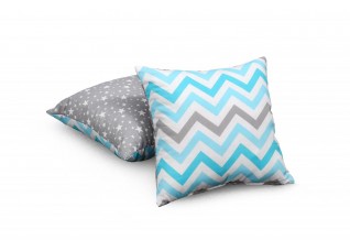 Подушка 40х40 Зигзаг небесный / Звездопад на сером