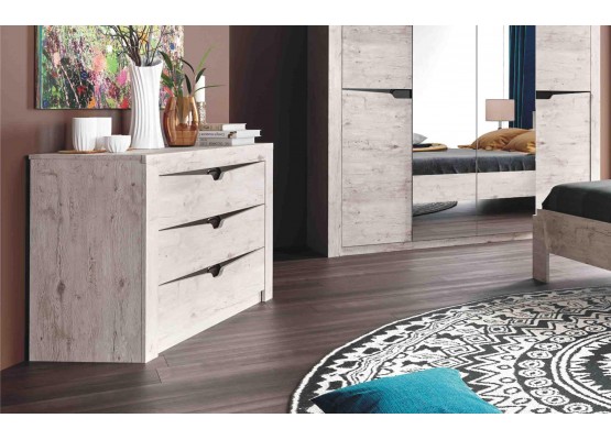 Комод с 3 ящиками "Соренто" спальня Дуб бонифаций, МебельГрад