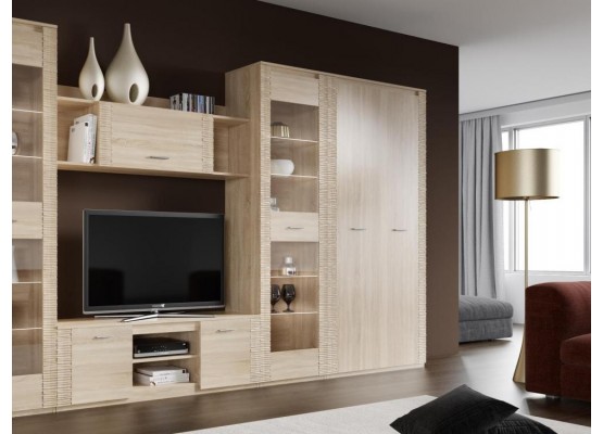 Шкаф двухдверный "Элана" гостиная Дуб сонома, МебельГрад