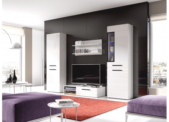 Тумба "Кёльн" 1220 (высокая) Белый Аляска / Белый глянец, МебельГрад