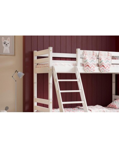 Вариант 10 Двухъярусная кровать "Соня" с наклонной лестницей Белый - 1
