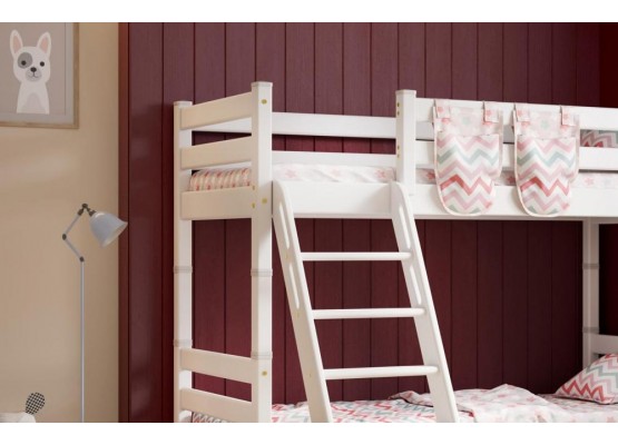 Вариант 10 Двухъярусная кровать "Соня" с наклонной лестницей Белый, МебельГрад