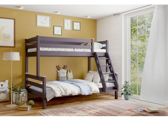 Кровать двухъярусная с наклонной лестницей "Адель" Лаванда, МебельГрад