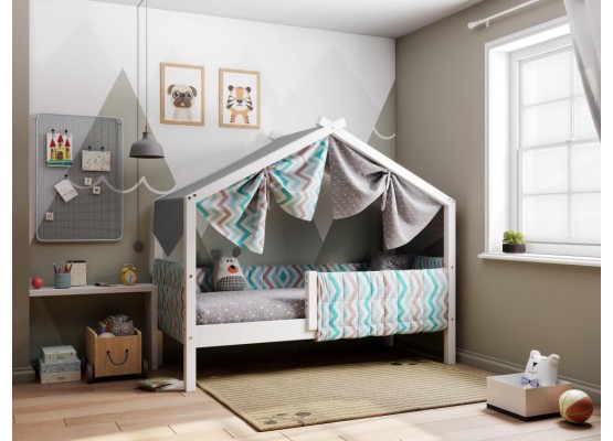 Балдахин для кровати с надстройкой "Ассоль" Небесный, МебельГрад