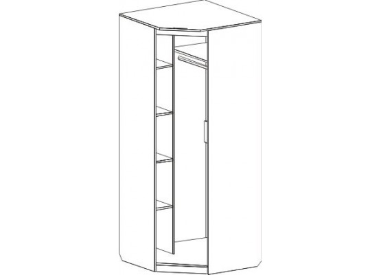 Шкаф угловой "Элана" спальня Бодега белая, МебельГрад