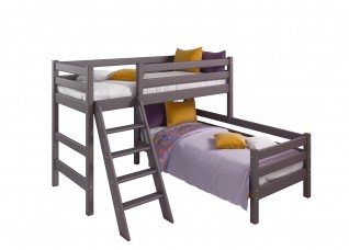 Вариант 8 Угловая кровать "Соня" с наклонной лестницей Лаванда