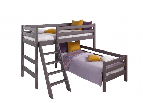 Вариант 8 Угловая кровать "Соня" с наклонной лестницей Лаванда, МебельГрад