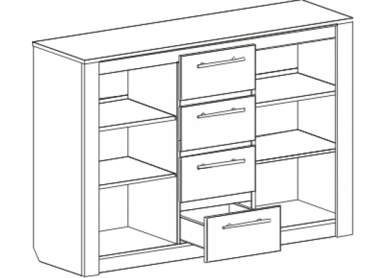 Комод 1395 "Элана" спальня Бодега белая, МебельГрад