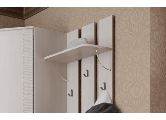Вешалка "Элана" прихожая Бодега белая, МебельГрад