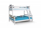 Кровать двухъярусная с наклонной лестницей "Адель" Белый полупрозрачный, МебельГрад