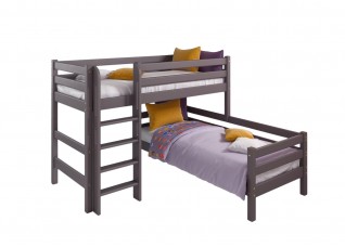 Вариант 7 Угловая кровать "Соня" с прямой лестницей Лаванда