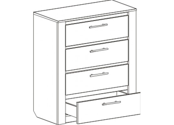 Комод 850 "Элана" спальня Бодега белая, МебельГрад