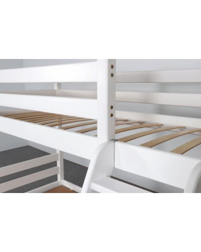 Кровать двухъярусная с наклонной лестницей "Адель" Белый полупрозрачный - 3