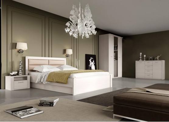 Комод 1395 "Элана" спальня Бодега белая, МебельГрад