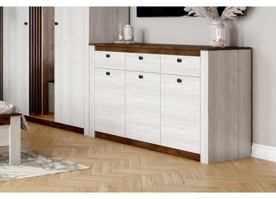 Тумба 3 дв. 3 ящ. спальня "Даллас", МебельГрад