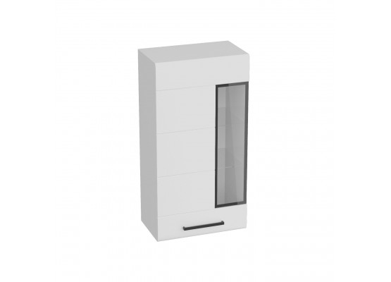 Шкаф-витрина "Кёльн" 1145 Белый Аляска / Белый глянец, МебельГрад