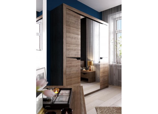 Шкаф 4 дв. "Соренто" спальня Дуб стирлинг, МебельГрад