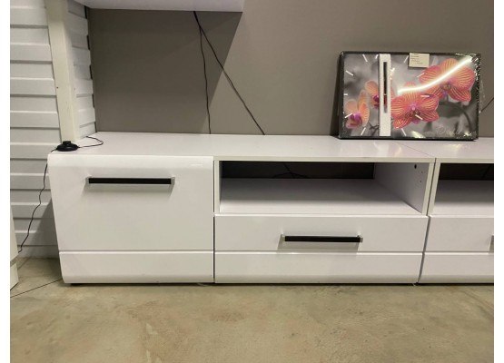 Тумба "Кёльн" 1220 (высокая) Белый Аляска / Белый глянец, МебельГрад