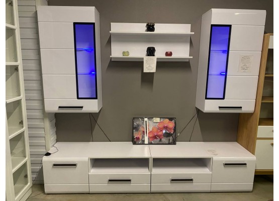 Тумба "Кёльн" 1220 (высокая) Белый Аляска / Белый глянец, МебельГрад