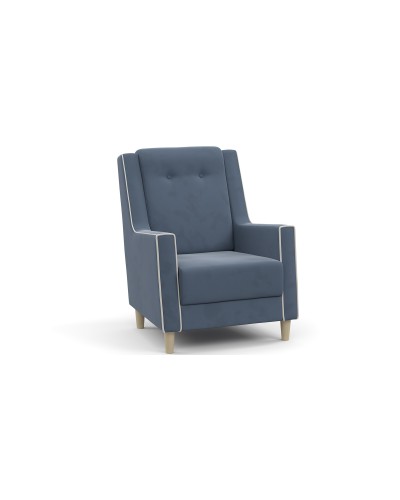 Кресло для отдыха «Айрин» Велутто 48 (стальной синий) / Мазератти 02 (сливочный)