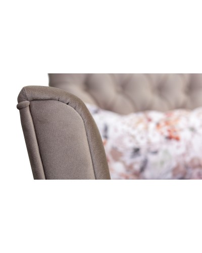 Кресло для отдыха «Ирис» Лекко десерт (карамельный тауп), Фибра 2885/5 (коричневые цветы) - 3