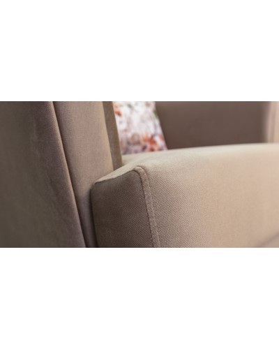 Кресло для отдыха «Ирис» Лекко десерт (карамельный тауп), Фибра 2885/5 (коричневые цветы) - 4