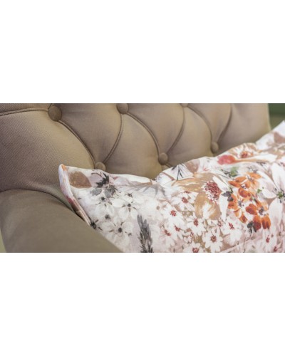 Кресло для отдыха «Ирис» Лекко десерт (карамельный тауп), Фибра 2885/5 (коричневые цветы) - 6