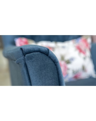 Кресло для отдыха «Ирис» Лекко океан (полуночно-синий), Фибра Менуэт (красно-синие букеты) - 3