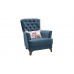 Кресло для отдыха «Ирис» Лекко океан (полуночно-синий), Фибра Менуэт (красно-синие букеты) - 7