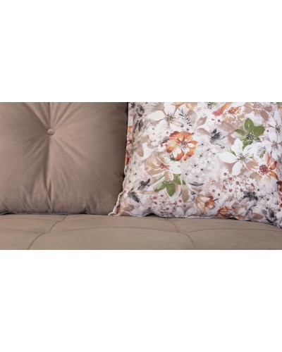 Диван-кровать «Ирис» Лекко десерт (карамельный тауп), Фибра 2885/5 (коричневые цветы) - 5