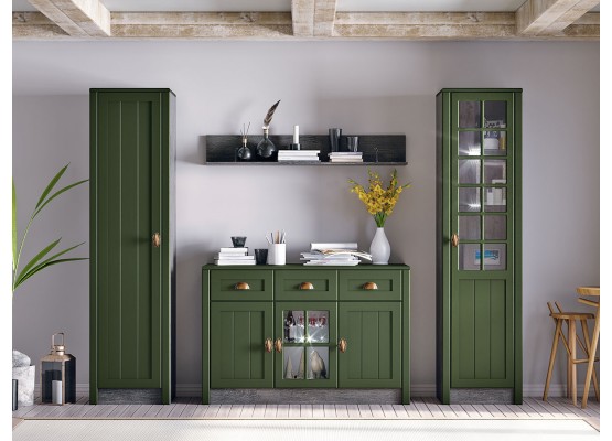 Модульная гостиная "Прованс" композиция #1 Дип зелёный, Раус